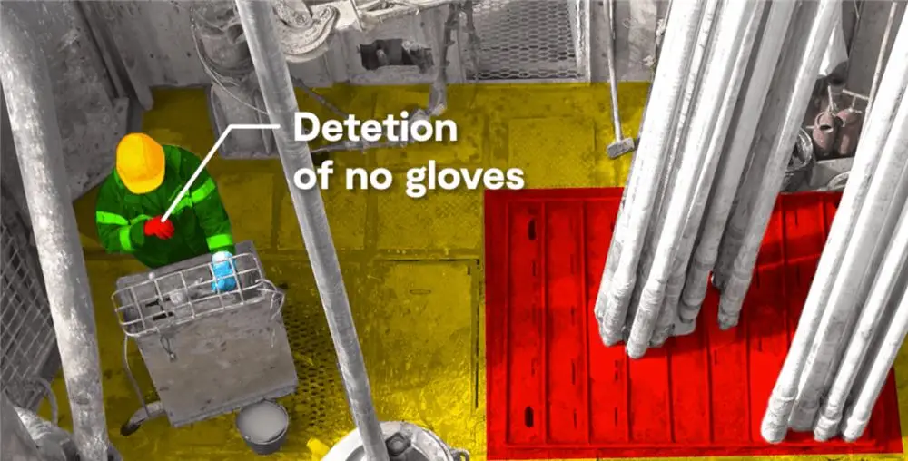 KP-Safe PPE detection alert flagging a worker without gloves